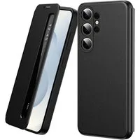 Wigento Handyhülle Für Samsung Galaxy S26 Ultra 5G Smart View Kunstleder Hülle Schwarz, Smart View Fenster, Rundumschutz