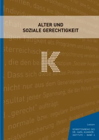 Alter und soziale Gerechtigkeit: Schriftenreihe das Kr.-Karl-Kummer-Institutes Band 6