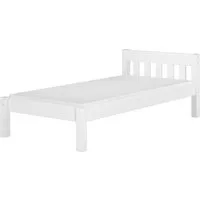 ERST-HOLZ Massivholzbett Einzelbett 80x200 cm Futonbett Kieferbett Massivholz Weiß, Kiefer waschweiß