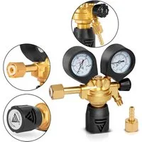 STAHLWERK Druckminderer 300 bar Gasflaschen Druckregler für Argon CO2 Mix 18, 300 mbar, (Packung, 2-St., inklusive G 1/4" Tülle), für Schweißgase, Mischgase und Schutzgase