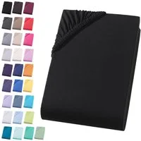 Visaggio Spannbettlaken Jersey aus 100% Baumwolle Boxspringbett / Wasserbett Spannbetttuch, Jersey, Gummizug: rundum, Spannbettlaken, für Matratzenhöhen bis 32 cm, Steghöhe 40 cm
