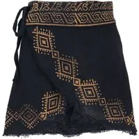 Guru-Shop Minirock Natürlicher Goa Minirock, bedruckter Ethno.. alternative Bekleidung