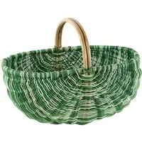 Kobolo Einkaufskorb Rattankorb in multicolor grün - 50x35x23 cm, 32 l