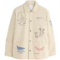Next Hemdjacke Gemusterte Canvas-Hemdjacke (1-St)