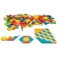 Wissner® aktiv lernen Lernspielzeug Geometrische Legeplättchen Pattern Blocks (250 Teile),  RE-Wood®, RE-Plastic®