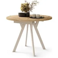 designimpex Esstisch Design Esstisch Almo ausziehbar 90 cm bis 145 cm rund Esszimmer Tisch, Esstisch, Esszimmertisch, Tisch, Ausziehtisch, Küchentisch, Esszimmer