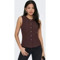 ONLY Jerseyweste ONLILSE S/L STRUCTURE VEST JRS NOOS Kunstfaser, Rundhalsausschnitt