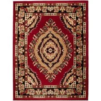 Mazovia Orientteppich Orientalisch Vintage Teppich Kurzflor Wohnzimmerteppich Rot, 60 x 100 cm, Fußbodenheizung
