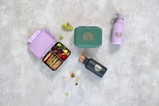Lässig Lunchbox Stainless Steel Little Gang, Rainbow Green