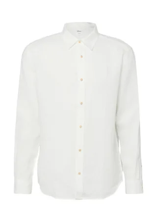 s.Oliver Red Label - Regular Fit: Hochwertiges Leinenhemd mit Kentkragen weiß - Gr. - M