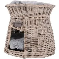 UNUS ANIMALS Tierkorb Katzenkorb Rattan Grau