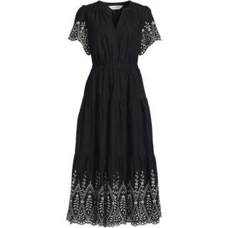 Maxikleid aus Baumwolle mit Lochstickerei für Damen, Damen, size: regular, Blau, Baumwolle, by Lands' End
