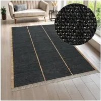 LeGer Home by Lena Gercke Teppich Lenia, handgewebt, Jute, rechteckig, Höhe: 10 mm, mit Fransen, Teppich, Wohnzimmer, Schlafzimmer, Esszimmer