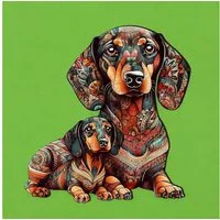 Weltbild Puzzle Weltbild Holz-Puzzle Dackel in Holzbox 200 Teile, Puzzleteile