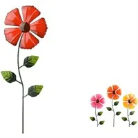 Decoris season decorations Gartenstecker Dekofigur Blume 55cm Metall Außendeko 1 Stück sortiert