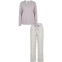 By Louise Schlafanzug Damen Pyjama Streublumen (2 tlg) Baumwolle