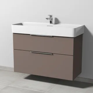 Sanipa 3way Waschtischunterbau zu Laufen VAL Waschtisch mit 2 Auszügen, Taupe-Matt UP8241T