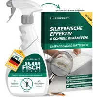 Silberkraft Insektenspray Silberfischspray inkl. E-Book, Sofort- und Langzeitwirkung, 500 ml, gezielte Anwendung in Ritzen & Laufwegen, Made in Germany