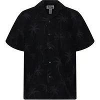 KY's Hawaiihemd "Palmshadow" Herren Kurzarm Baumwolle Kokosknöpfe Original Hawaii