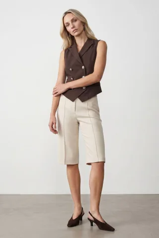 Damen Weste mit Schalkragen aus Woven