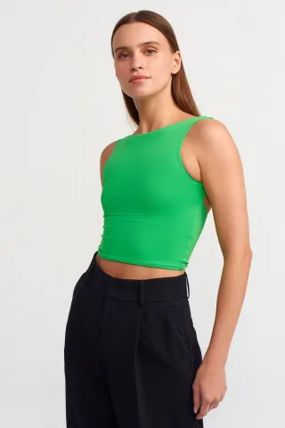 Ärmellose Damen-Cut-Out-Crop-Bluse