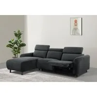 OTTO home Ecksofa SKAANE Struktur, L-Form, 274 cm, manuelle/elektrische Relaxfunktion, rundes Design, Kopfteilverstellung, Federkernpolsterung