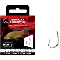 DAM Fishing Stipphaken Vorfachhaken Spezi Tench Größen 4, 6, 8, 10, 12 Länge 50cm Schleie, (Spar-Set), Schnur in der idealen Länge für jedes Vorfach verwendet
