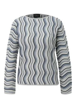 s.Oliver BLACK LABEL - Strickpullover creme/mehrfarbig - Gr. - 40