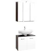 welltime Badmöbel-Set Dorina, (2-St), besteht aus Unterbeckenschrank und Spiegelschrank, Breite 70 cm