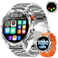 ANYSUN Militär Smartwatch Herren, Outdooruhr mit 1000mAh Smartwatch (1,7 Zoll) LED Taschenlampen, Bluetooth-Anrufe,Kompass,Puls-SpO2-Schlaf-Monitor, 100+ Sportmodi Fitness-Tracker,Schrittzähler IP68, für iOS Android