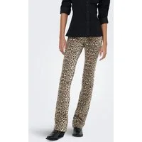 ONLY Bootcut-Jeans ONLMARY-HILLA MW FLARED AOP PANT PNT Baumwollmischung, bootcut fit, Regular Waist