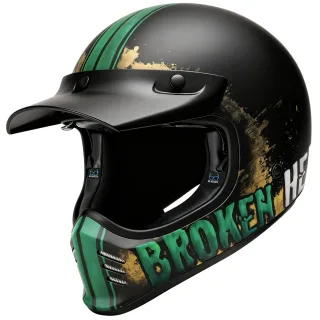 Broken Head Retro Helm Rusty Rider Grün