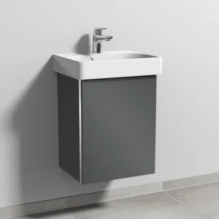 Sanipa 3way Waschtischunterbau zu Geberit Smyle Square Waschtisch mit 1 Tür, Anthrazit-Glanz BS66979
