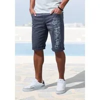 John Devin Bermudas - bedruckte Sommer Shorts aus elastischer Baumwollmischung mit großem Druck auf dem Bein, 3/4 Shorts