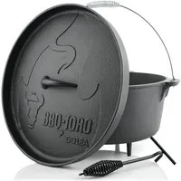 BBQ-Toro Grilltopf Dutch Oven DO18A, 19,0 L Alpha Gusseisen Kochtopf, Gusstopf, Gusseisen (3-tlg)