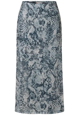 Street One - Mesh-Rock mit Snake Print arona blue - Gr. - 36