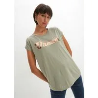 bonprix Longshirt Oversize Passform, Kurzarm-Design, aus Viskose-Mix