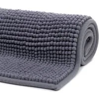 liebling Badematte, Fußbodenheizung geeignet, Polyester, rechteckig, Antirutsch-Beschichtung, sehr Saugfähig, Größe: 50x70 cm, anthrazit