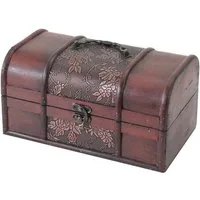 HMF Schatzkiste Handgefertigte Schatztruhe aus Holz (1 St), dekorative Aufbewahrungsbox 25 x 15 x 13 cm, Japan