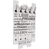 Home4Living Wandgarderobe Garderobe Flurgarderobe Kleiderhaken modern weiß rustikal