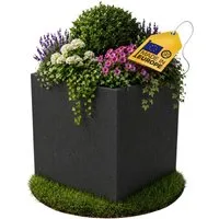 ONDIS24 Pflanzkübel Blumenkübel Blumentopf Pflanztopf Vulkan 40, Gestein/Basalt/Graphit Optik mit Wasserspeicher