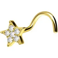 PIERCINGLINE Nasenpiercing Titan Nasenstecker Spirale KRISTALLSTERN (Nasenstecker, 1-tlg)