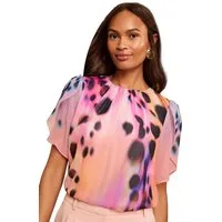 Love & Roses Kurzarmbluse Love & Roses Bestickte kurzärmlige Flatterbluse (1-tlg)