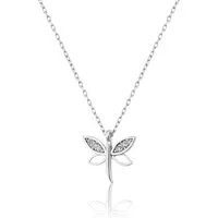 Einzelstück Kette mit Anhänger Halskette Libelle Dragonfly Kette 925 Sterling Silber