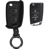 kwmobile Schlüsseltasche Hülle für VW Golf 7 MK7 3-Tasten Autoschlüssel (1-tlg), Premium Leder Autoschlüssel Schlüssel Tasche