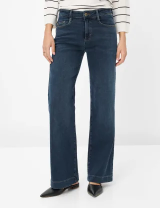 Brax Damen Five-Pocket-Hose Style MAINE USED DARK BLUE, denim blau regular, Gr. 32