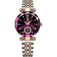 POEDAGAR Quarzuhr elegante Damen-Armbanduhr zahlenlos wasserdicht bis 3 Bar 719, Hardlex-Glas, Versteckter Druckknopfverschluss
