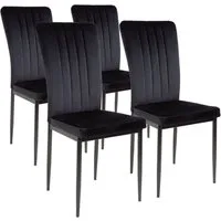 Albatros International Esszimmerstuhl Esszimmer Stühle 4 er Set MODENA, Stuhl Stühle Esszimmerstühle, Küche (4er Set, Schwarz, Samt Bezug), Küchenstuhl Küchenstühle Essstühle für den Esstisch Ess Stühle