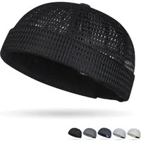 Zaewry Dockermütze Docker-Cap Herren Seemannsmütze Hafenmütze Basecap Randlose Docker-Mütze für Damen Herren Leichte Mesh-Totenkopf-Kappe