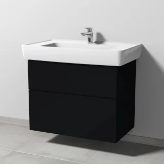 Sanipa 3way Waschtischunterbau zu Laufen Pro A Waschtisch mit 2 Auszügen, Schwarz-Matt SF75808